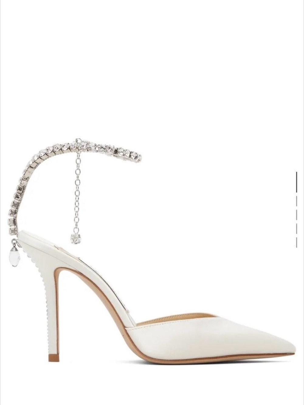 Jimmy Choo Saeda 100 - Ivory/Crystal Heels